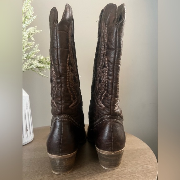 Brown Heeled Cowboy Boots - Picture 7 of 8